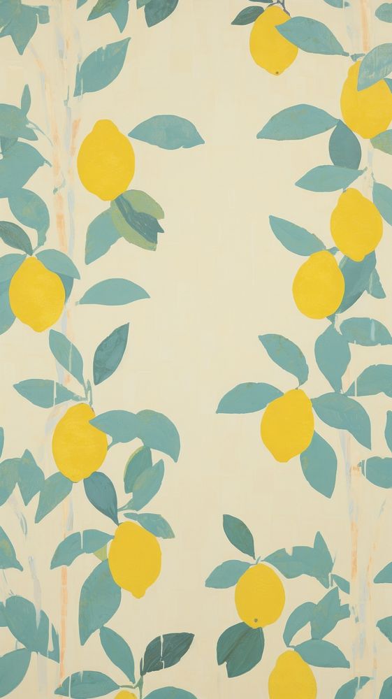 Beautiful lemons wallpaper pattern plant fruit. AI generated Image by rawpixel.