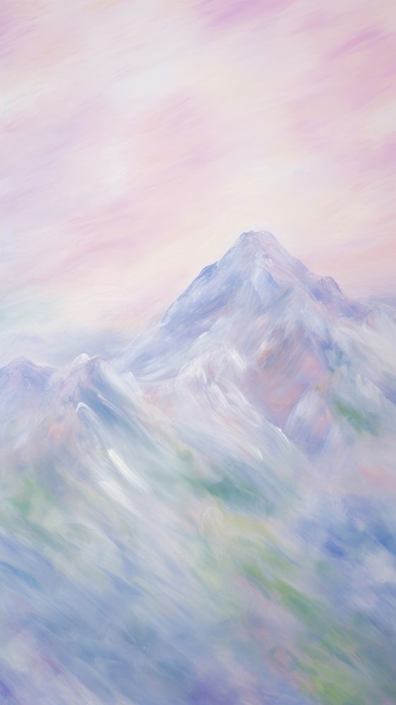 Mountain wallpaper painting landscape outdoors. AI generated Image by rawpixel.