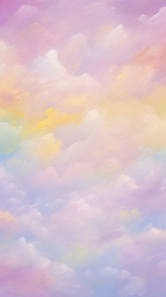 Rainbow clouds wallpaper landscape outdoors painting. AI generated Image by rawpixel.
