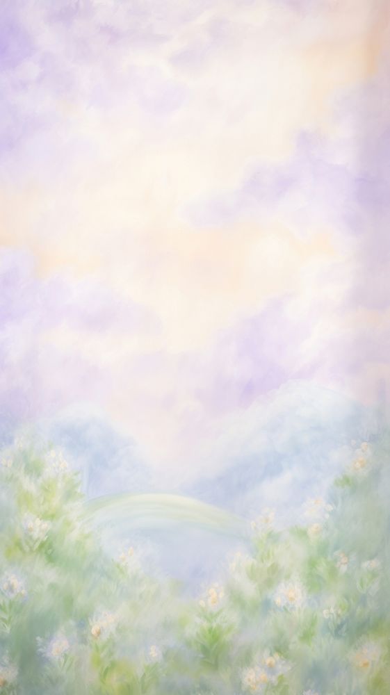 Romantic wallpaper painting landscape outdoors. AI generated Image by rawpixel.
