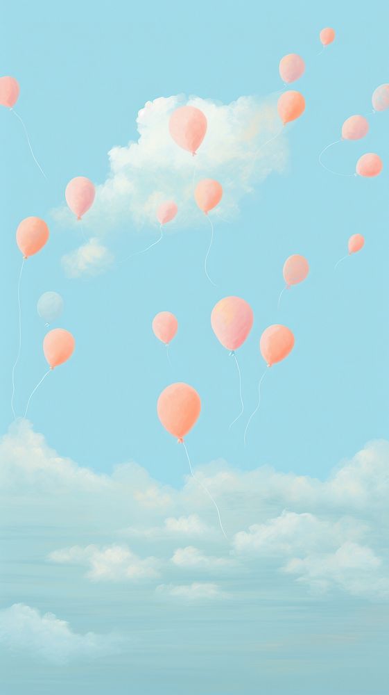 Sky with balloons wallpaper outdoors transportation backgrounds. 