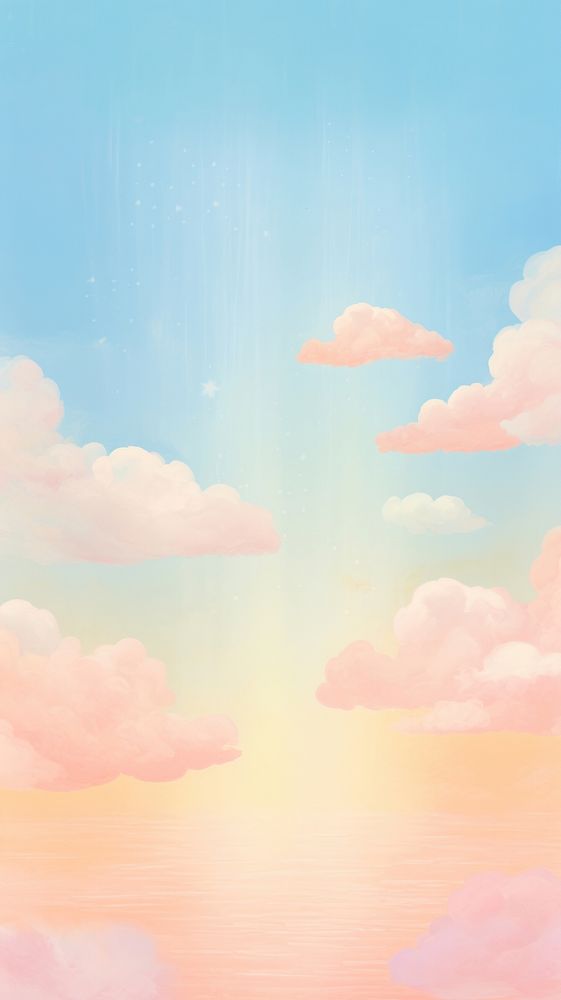 Sky with rainbow wallpaper sunlight outdoors horizon. AI generated Image by rawpixel.
