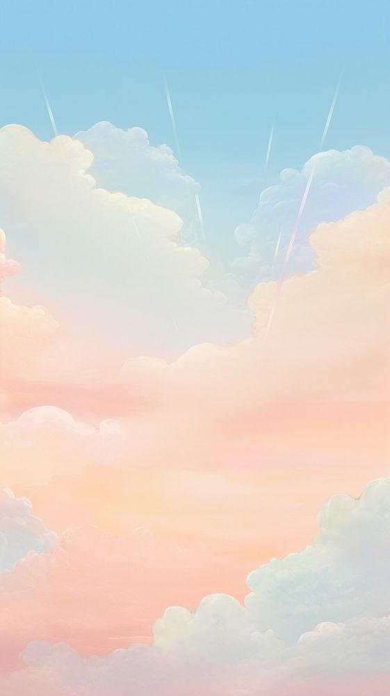 Sky with rainbow wallpaper outdoors nature cloud. AI generated Image by rawpixel.