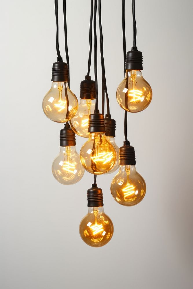A garland of lamps light chandelier lightbulb. AI generated Image by rawpixel.