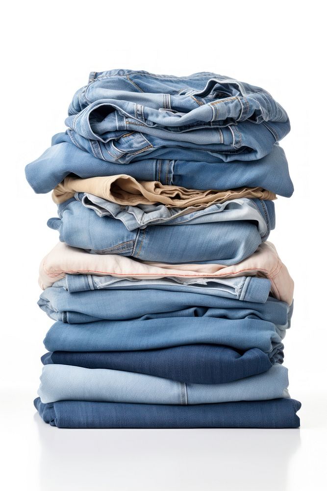 A Stack of jeans clothing laundry denim. AI generated Image by rawpixel.