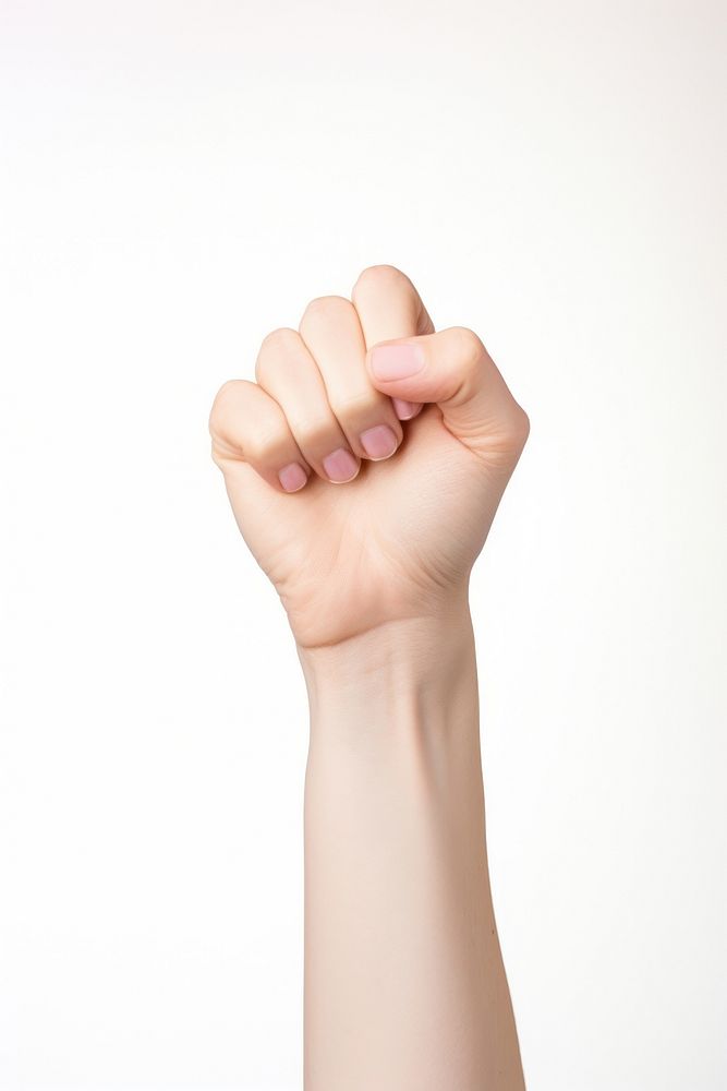A woman hand with beautiful nail colour finger white background gesturing. AI generated Image by rawpixel.
