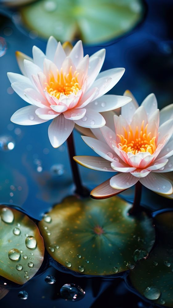 Water lilies blossom flower petal. AI generated Image by rawpixel.