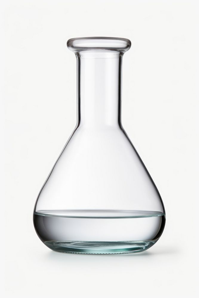 Laboratory glass vase white background. AI generated Image by rawpixel.