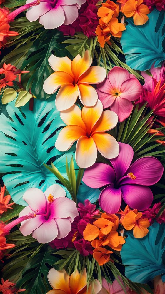 Summer flowers wallpaper outdoors pattern nature. AI generated Image by rawpixel.