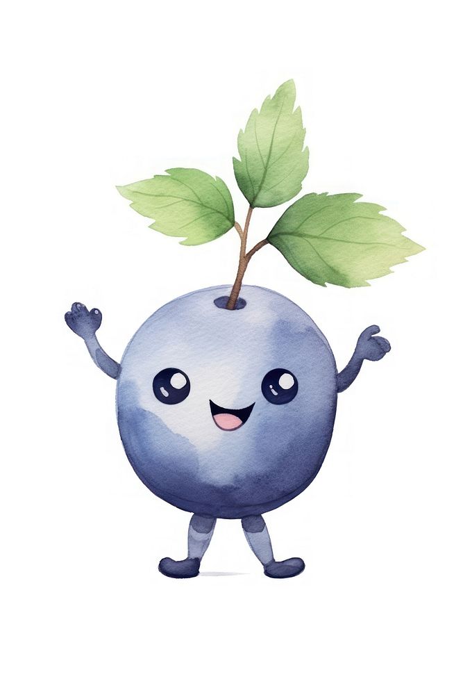 Dancing blueberry plant cute leaf. AI generated Image by rawpixel.