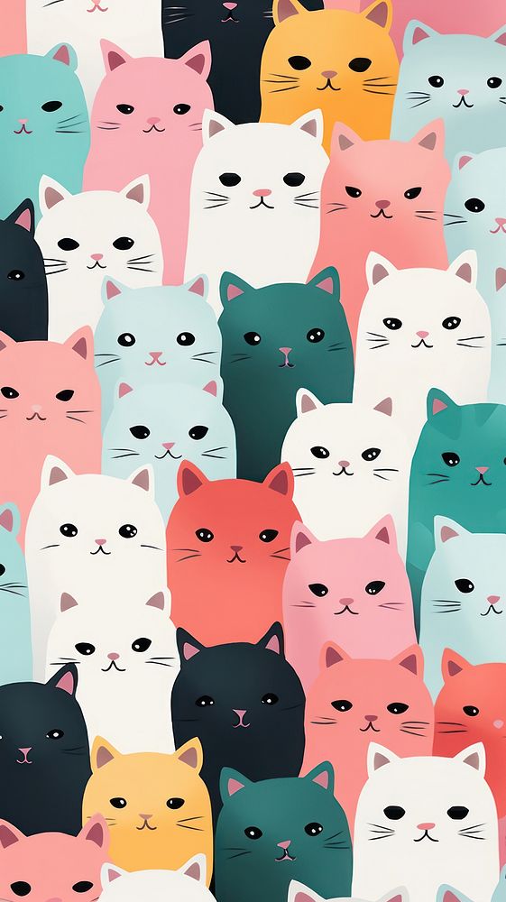 Kittys pattern mammal animal. AI generated Image by rawpixel.