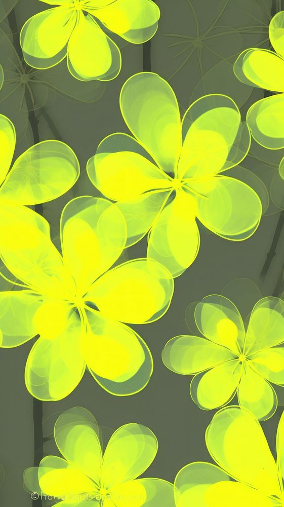 A yellow green neon flowers backgrounds abstract pattern. AI generated Image by rawpixel.