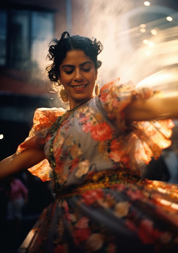 A mexican woman dancing motion adult architecture. AI generated Image by rawpixel.