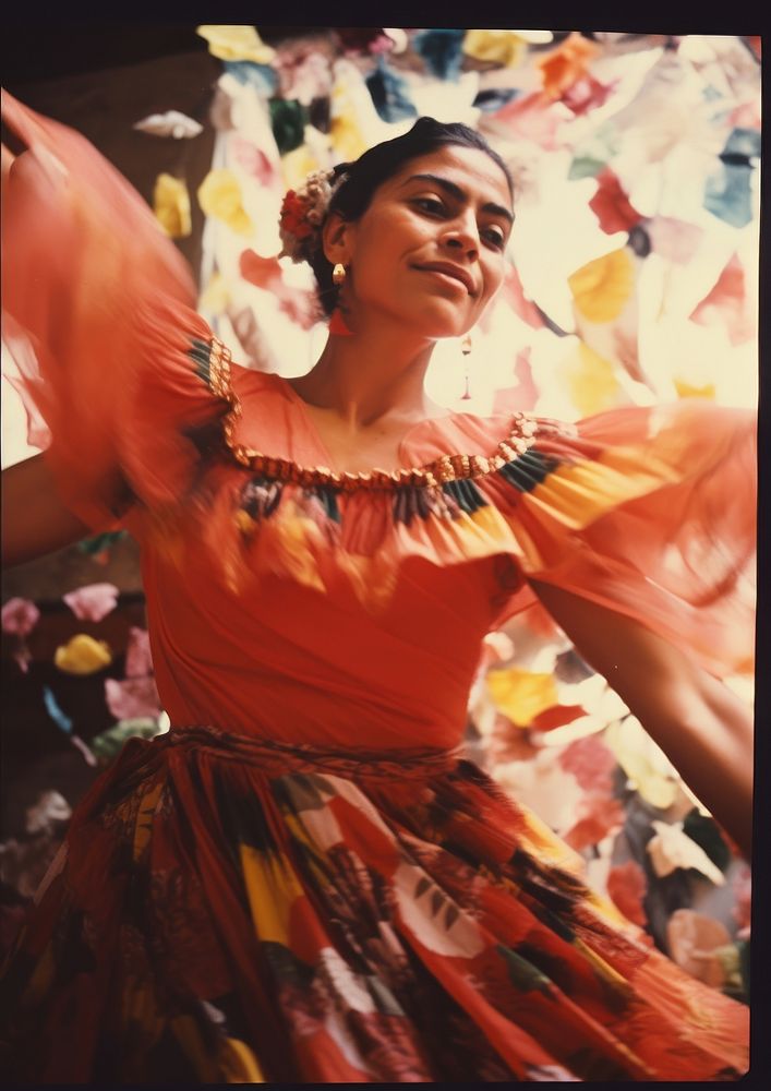 A mexican woman dancing ethereal adult art. AI generated Image by rawpixel.