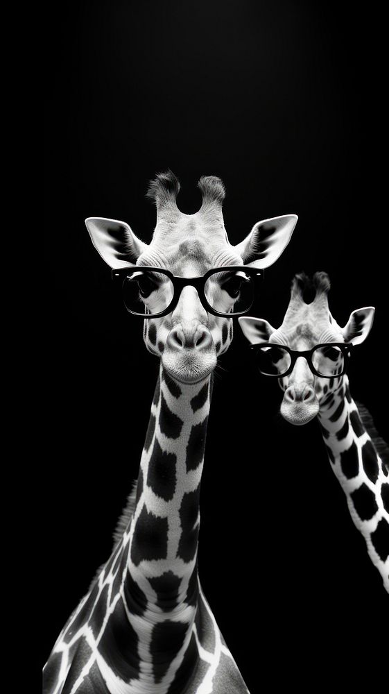 A giraffe wearing glasses wildlife animal mammal. 