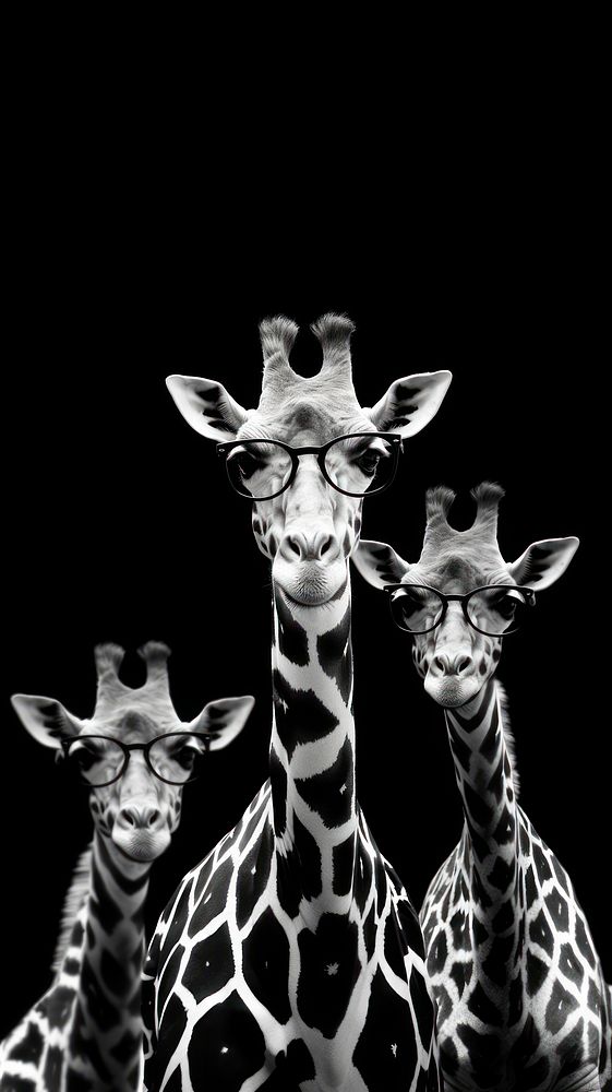 A giraffe wearing glasses wildlife animal mammal. AI generated Image by rawpixel.