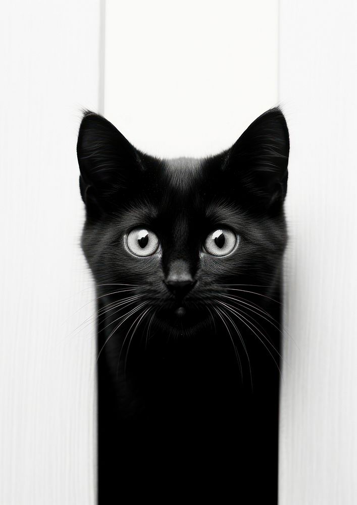 A black kitten animal mammal white. AI generated Image by rawpixel.