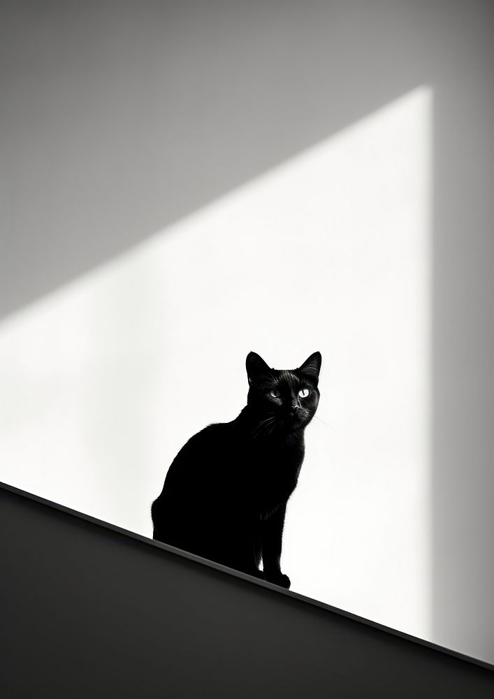 A black cat silhouette animal mammal. AI generated Image by rawpixel.