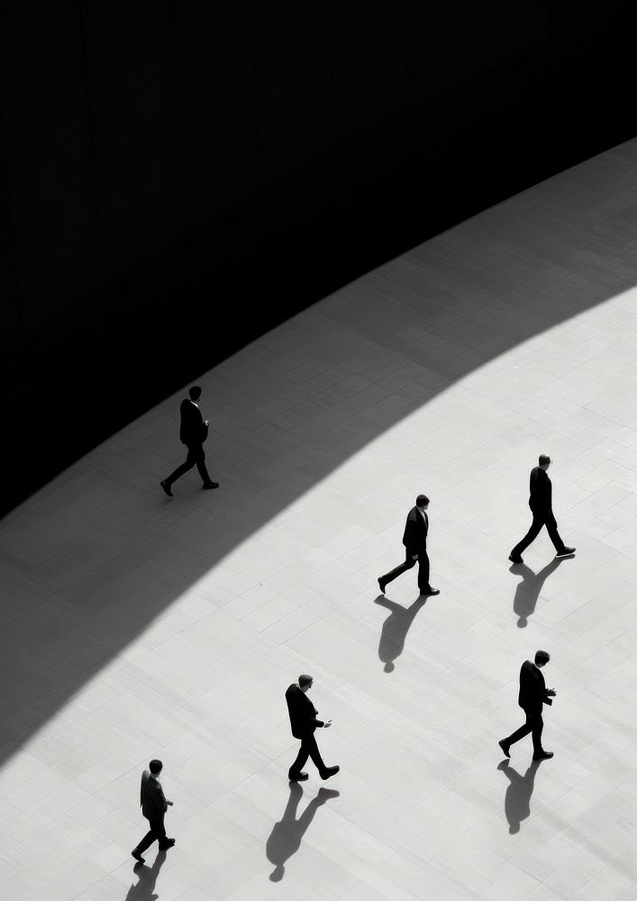 People chasing a person running silhouette footwear walking. AI generated Image by rawpixel.