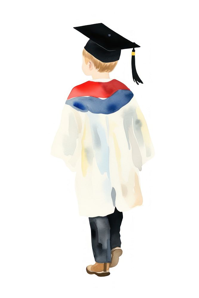 Boy graduation white background mortarboard achievement. AI generated Image by rawpixel.