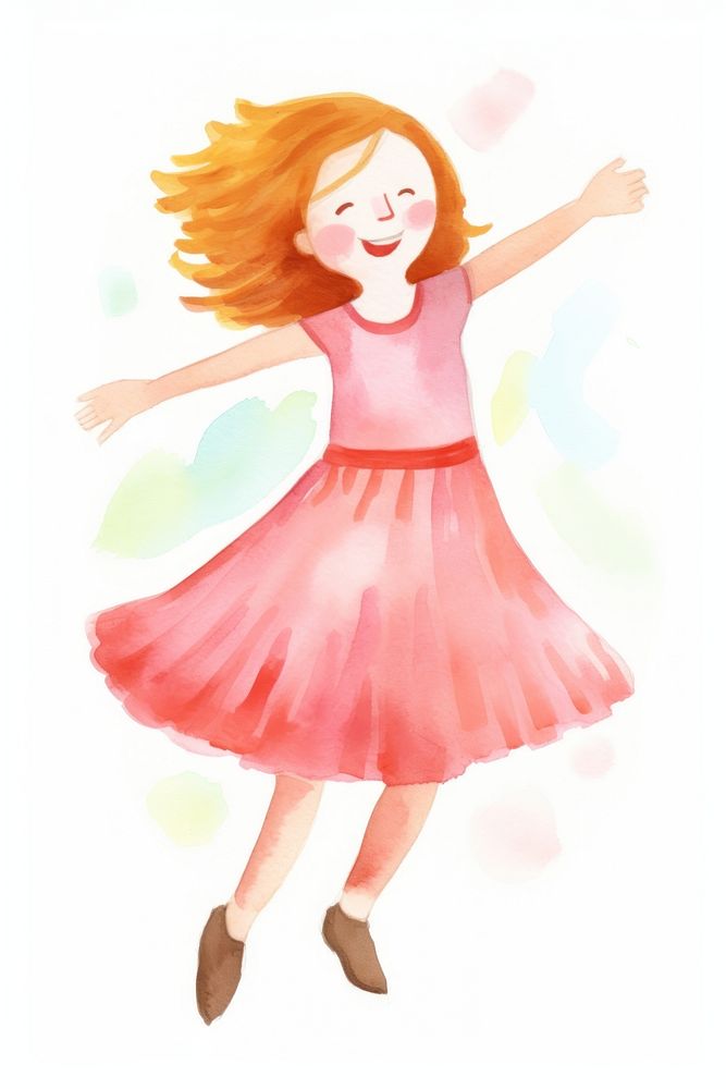 Young girl dancing cute white background entertainment. AI generated Image by rawpixel.