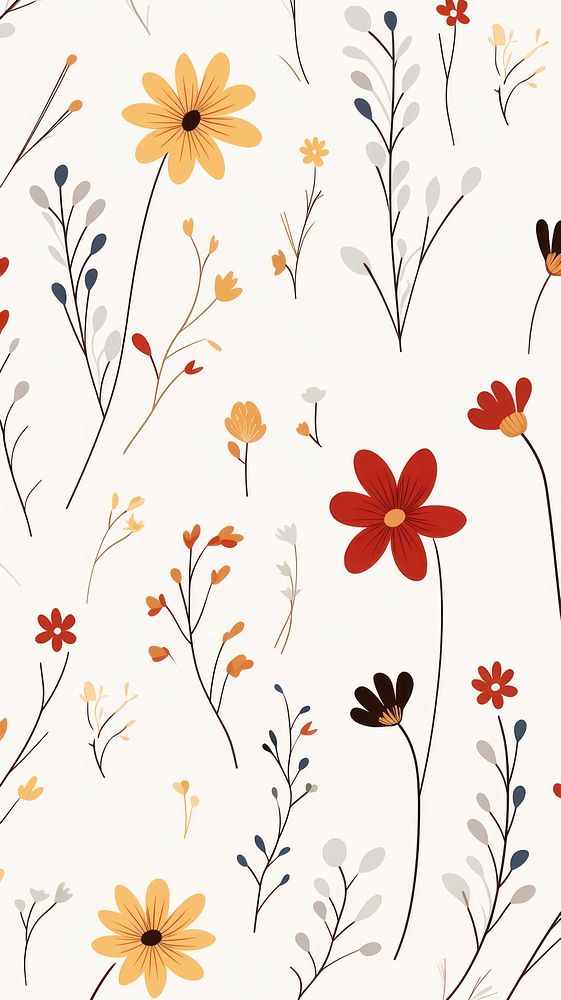 Flowers pattern backgrounds wallpaper. AI generated Image by rawpixel.