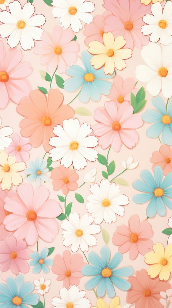 Mini flowers wallpaper pattern petal. AI generated Image by rawpixel.