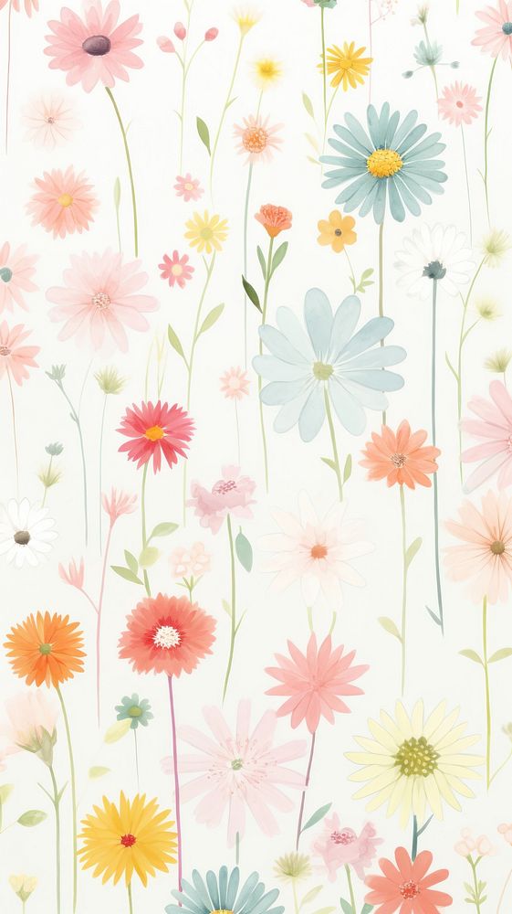 Mini flowers wallpaper pattern daisy. 
