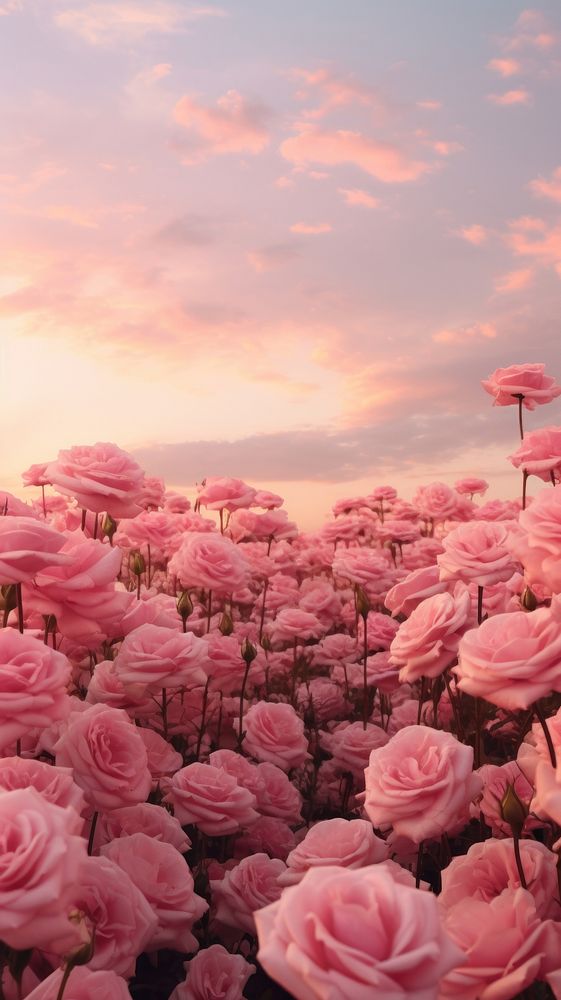 Field of rose sky backgrounds landscape. AI generated Image by rawpixel.