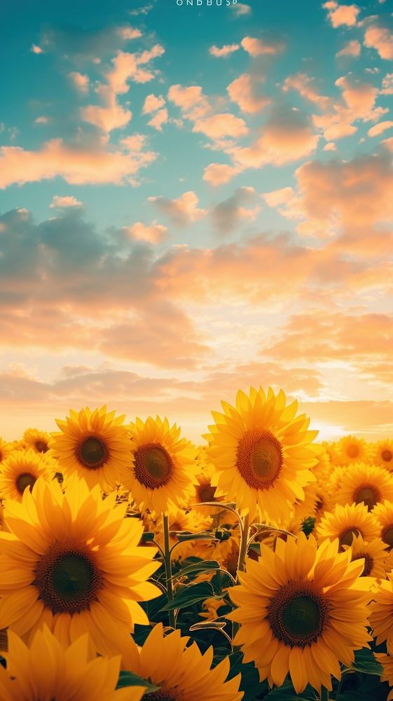 Field ofsunflower sky backgrounds landscape. AI generated Image by rawpixel.