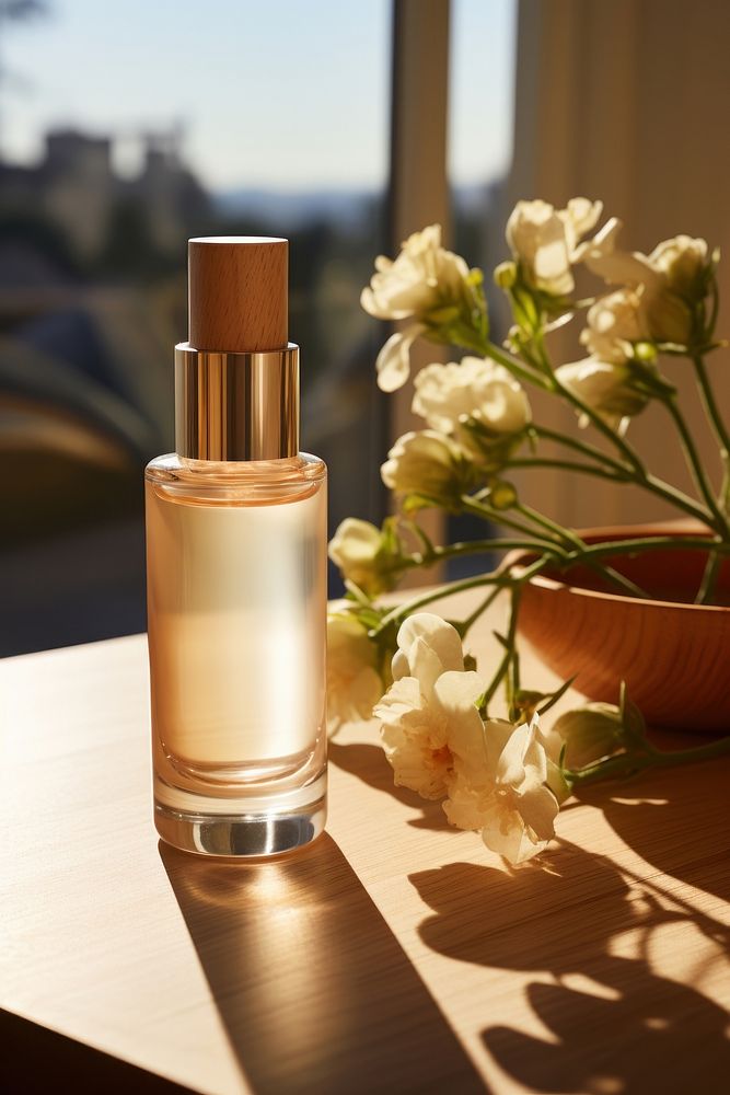 Droper skincare cosmetics lighting perfume. AI generated Image by rawpixel.