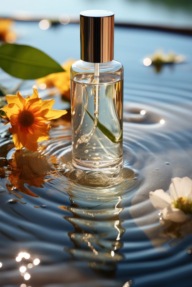 Skincare cosmetics perfume bottle. 