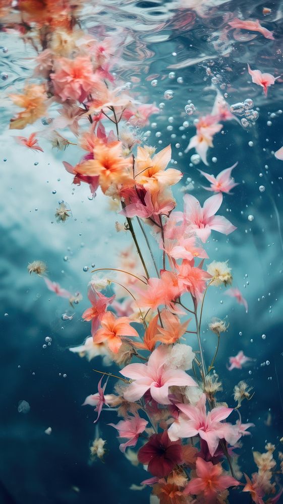 Aesthetic wallpaper underwater outdoors nature. AI generated Image by rawpixel.