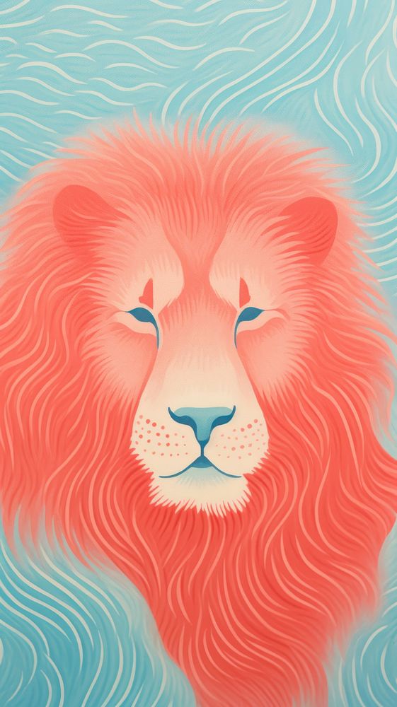 Lion pattern art backgrounds mammal. AI generated Image by rawpixel.