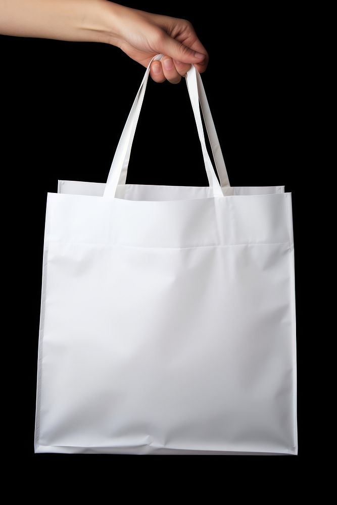 Mock up grocery store bag handbag white black background. AI generated Image by rawpixel.