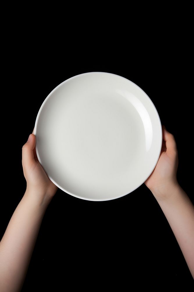 Kid food plate porcelain holding adult. AI generated Image by rawpixel.