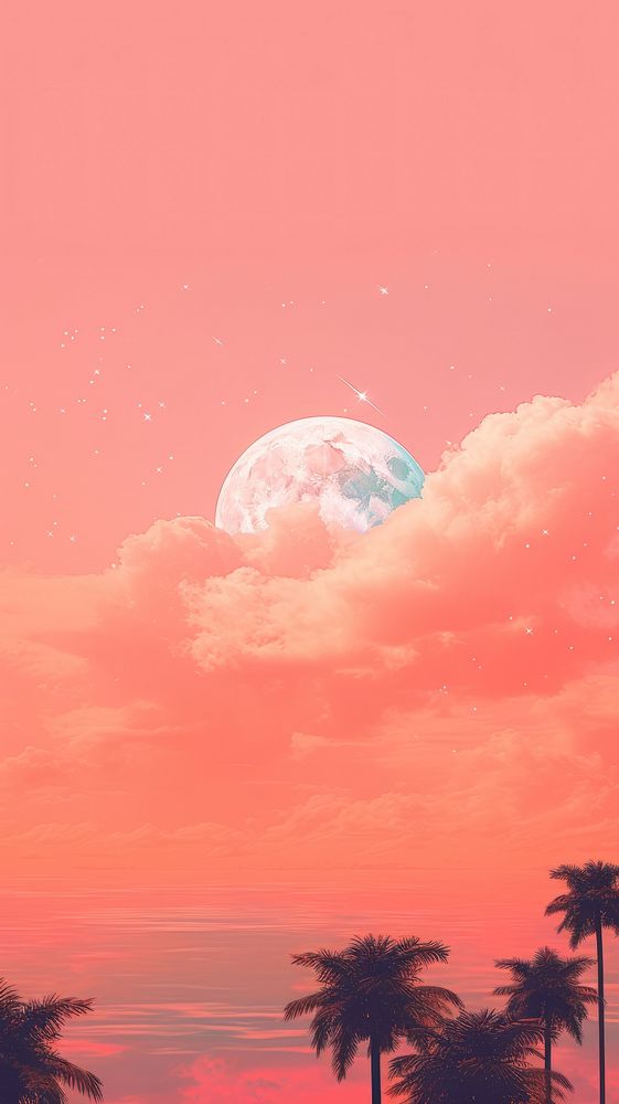 Sunset sky wallpaper astronomy outdoors nature. AI generated Image by rawpixel.