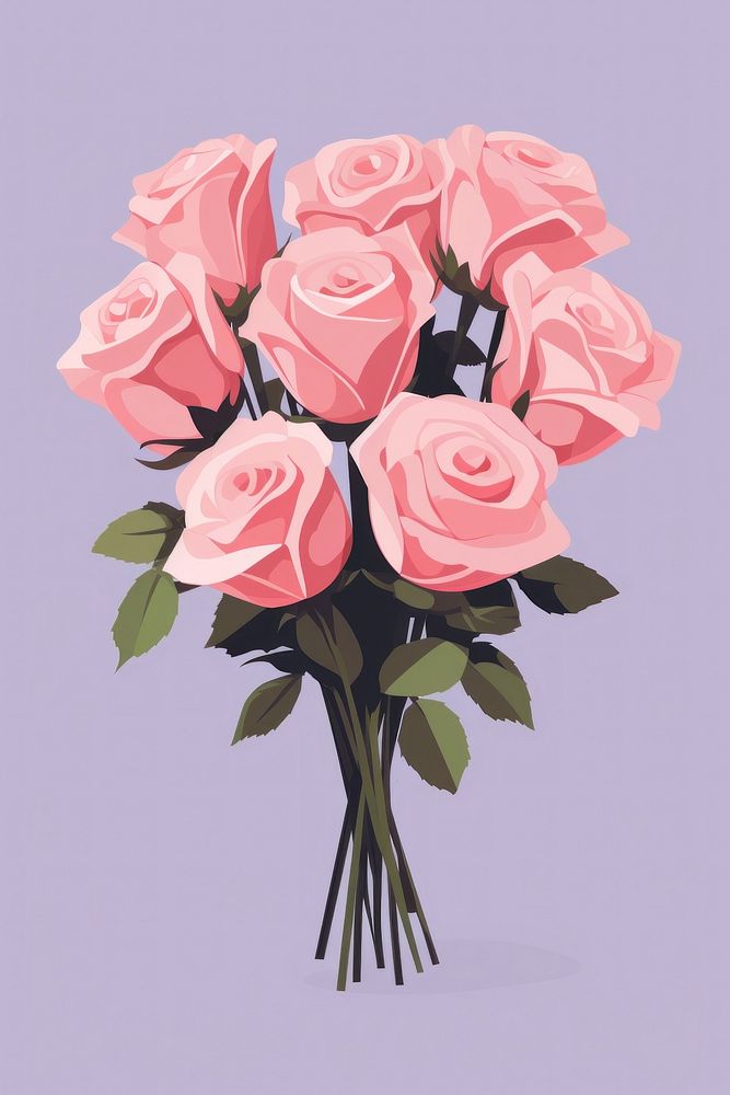 Roses bouquet flower plant pink. AI generated Image by rawpixel.