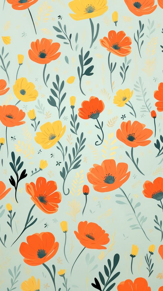 Summer flowers pattern backgrounds plant. AI generated Image by rawpixel.