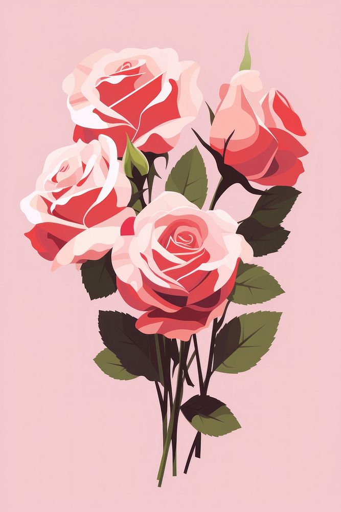 Roses bouquet flower plant pink. AI generated Image by rawpixel.