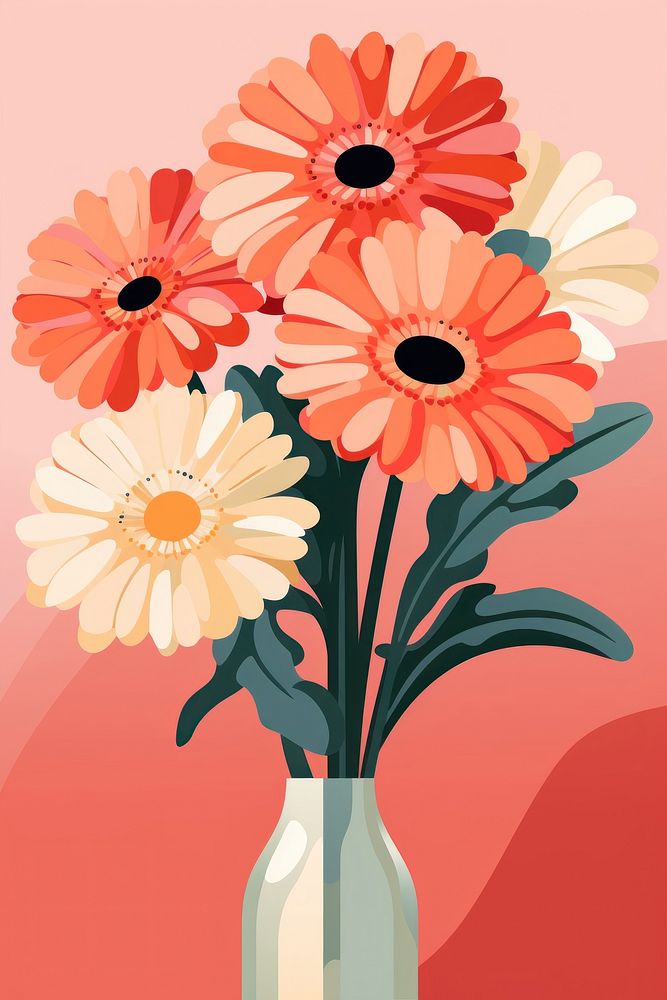 Gerbera bouquet flower plant daisy. AI generated Image by rawpixel.