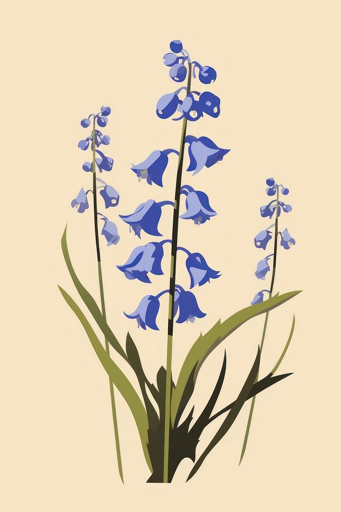 Bluebells flower plant petal. AI generated Image by rawpixel.