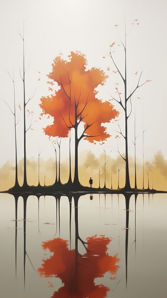 Autumn landscape outdoors painting. AI generated Image by rawpixel.