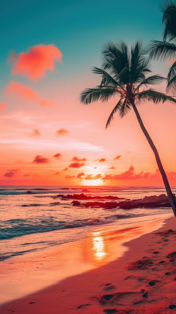 Beach wallpaper outdoors horizon nature. AI generated Image by rawpixel.