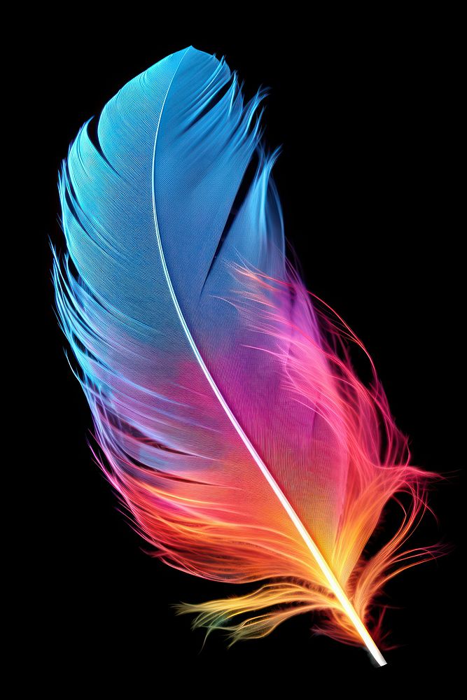 Feather pattern lightweight illuminated. AI generated Image by rawpixel.