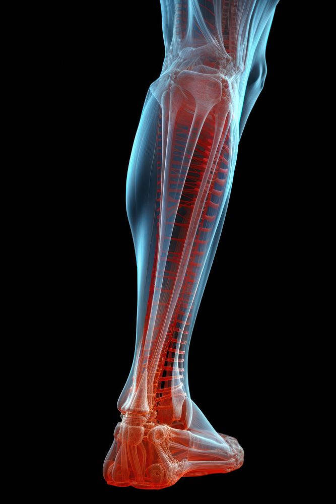 Leg muscle x-ray radiography fracture. AI generated Image by rawpixel.
