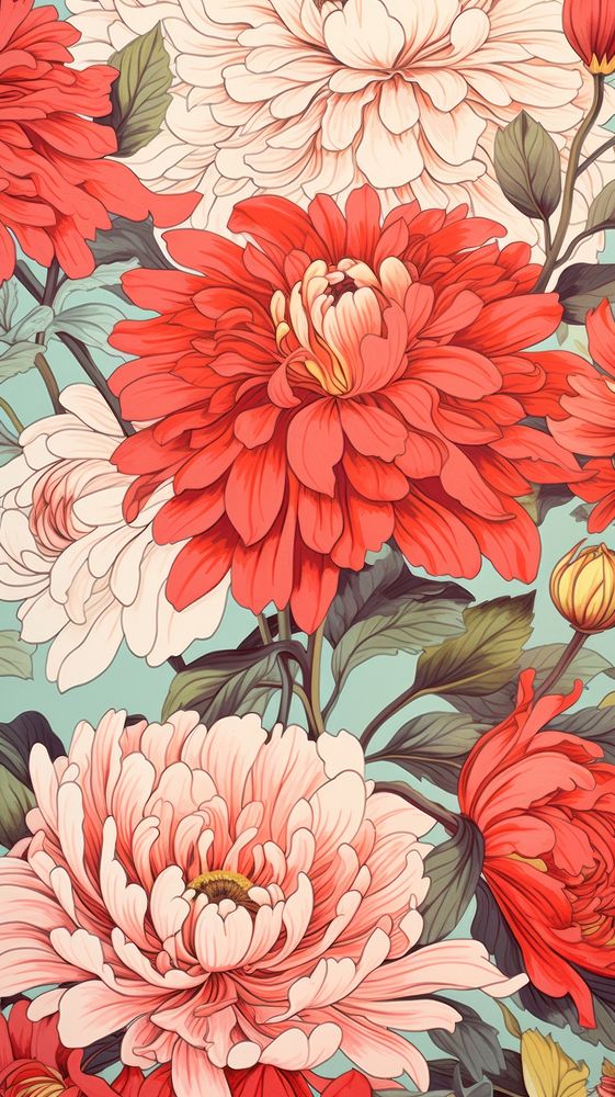 Flower wallpaper backgrounds pattern dahlia. 