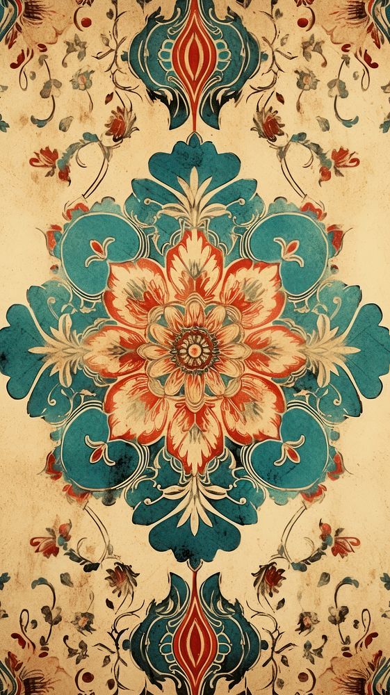 Vintage ornamental wallpaper backgrounds tapestry pattern. AI generated Image by rawpixel.