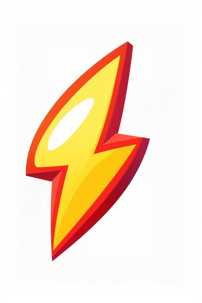 Lightning bolt symbol cartoon logo white background. AI generated Image by rawpixel.