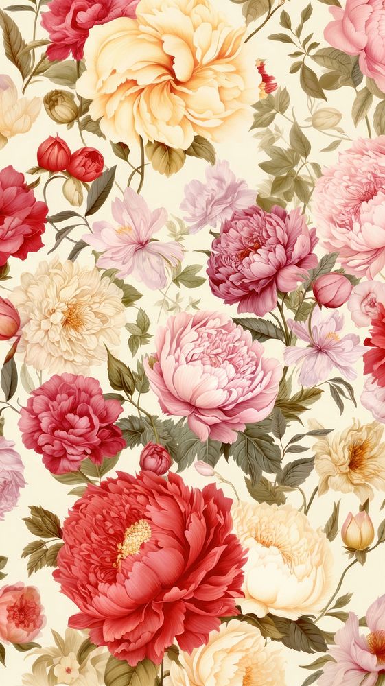 Flower and plant pattern flower rose. AI generated Image by rawpixel.